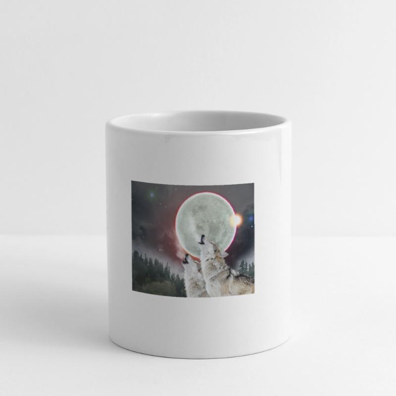 Wolves Howling Moon Eclipse Wolf Art Mug