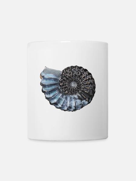 Ammonit mit wunderschöner Lobenlinie - Tasse - Weiß