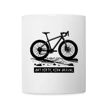 Gravelbike Abenteuer Illustration - Tasse - Weiß - Vorne