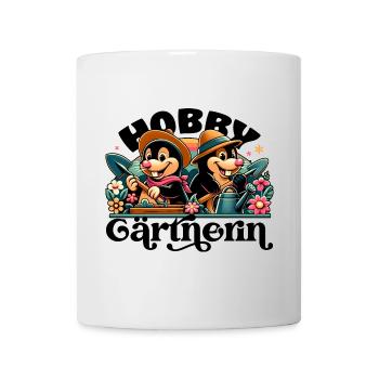 Hobby Gärtnerin Maulwürfe Maulwurf Gärtnern Garten - Tasse - Weiß - Vorne