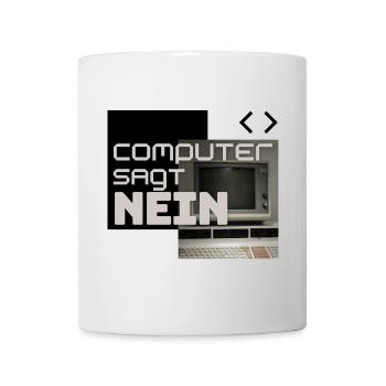 L’ordinateur dit NON (rétro) - Mug blanc - blanc - Devant