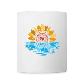 Sunflower, Sea, Sunset, Flowers, Water - Mug - white - Front