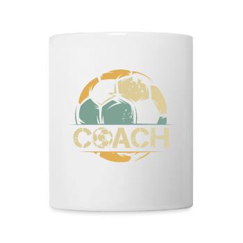 retro coach Fußballtrainer Logo Ball Symbol Team - Tasse - Weiß - Vorne