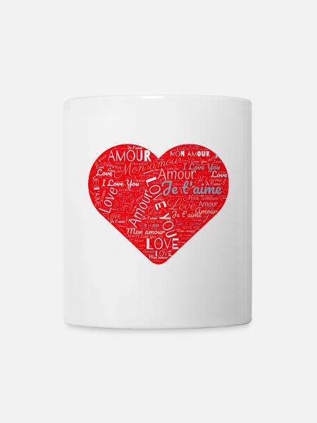 COEUR. COUPLE. JUST MARRIED. EVJF. SAINT VALENTIN. - Mug blanc - blanc