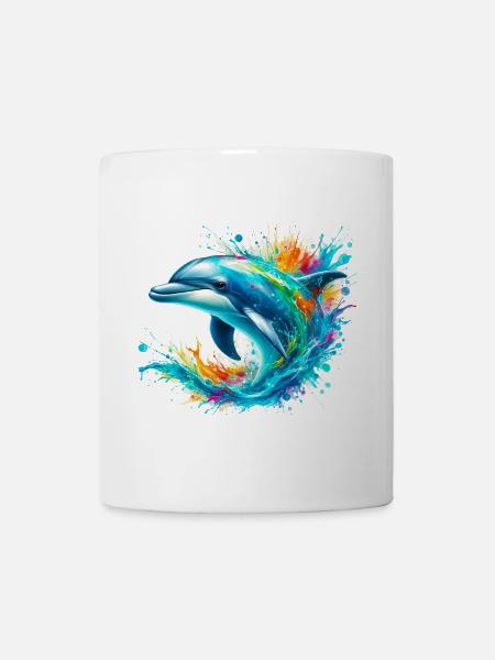 Delfin - Tasse - Weiß