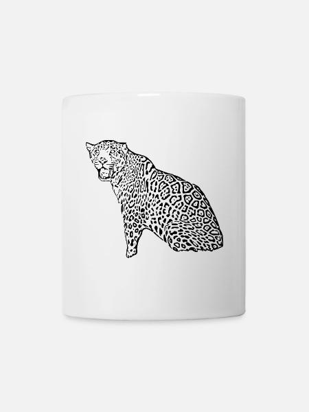 leopard schwarz - Tasse - Weiß