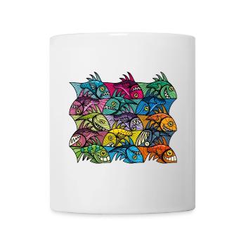 Ambigramme de poisson de style Escher XXIV - Mug blanc - blanc - Devant