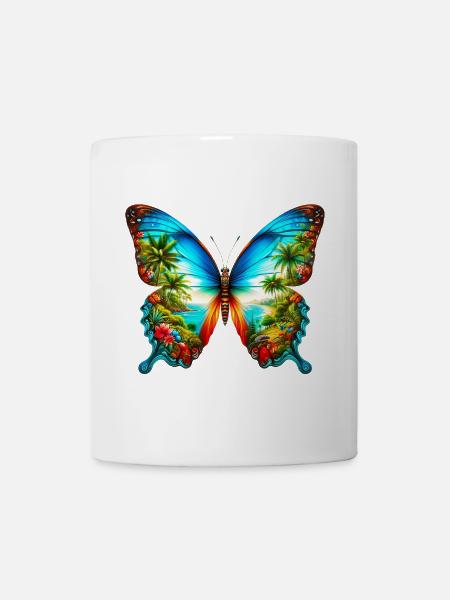 Schmetterling - Tasse - Weiß
