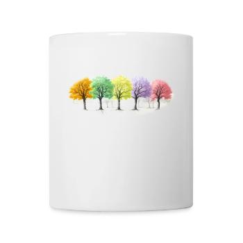 Bunt Bäume Baum Wald - Tasse - Weiß - Vorne