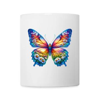 Butterfly flowers daisy daisies - Mug - white - Front