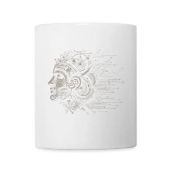 Hirn im Schaltkreis-Design - Tasse - Weiß - Vorne