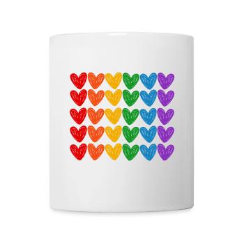 LGBTQIA-Regenbogenherzen - Tasse - Weiß - Vorne