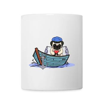 Maritime Dog Boat Captain Sailor Ahoy - Mug - white - Front