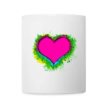 buntes Herz - Tasse - Weiß - Vorne