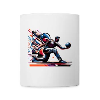 Dynamic, colorful bowler in action - Mug - white - Front
