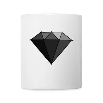 Edelsteine: Schwarzer Diamant Zeichnung / Symbol. - Tasse - Weiß - Vorne
