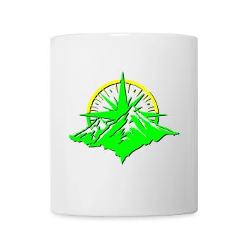 Compass With Mountain Silhouette - Mug - white - Front