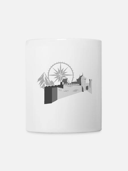 Burg mit Kompass - Tasse - Weiß