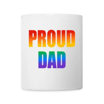 Stolzer Papa schwuler Regenbogen - Tasse - Weiß - Vorne