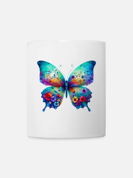 Schmetterling - Tasse - Weiß