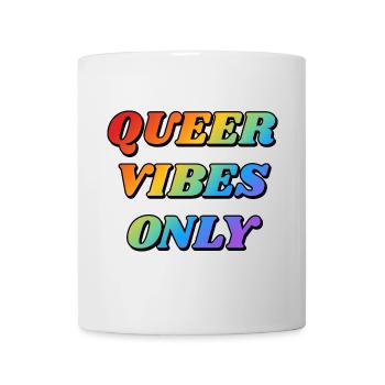 Queer Vibes Only rainbow colors - Mug - white - Front