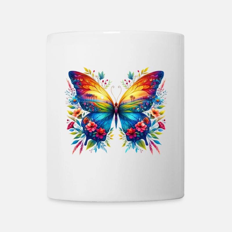 Schmetterling - Tasse - Weiß