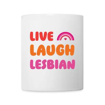 LGBTQ Pride Month - Live, Laugh, Lesbian - Mug - white - Front