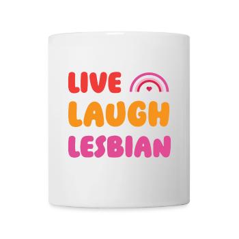 LGBTQ Pride Month - Live, Laugh, Lesbian - Mug - white - Front