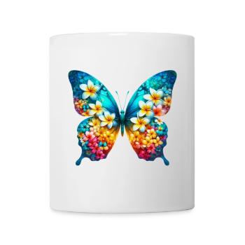 Schmetterling plumeria frangipani - Tasse - Weiß - Vorne