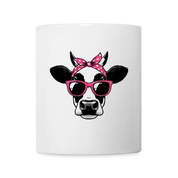 Vache avec lunettes de soleil - Mug blanc - blanc - Devant