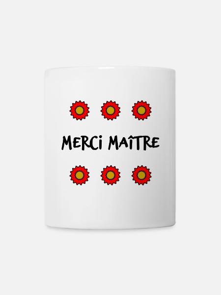 MAÎTRE. MAITRE. MERCI. MERCI MAÎTRE. MAITRE - Mug blanc - blanc