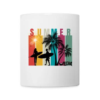 Summer - Sommer - Hawaii - Aloha - Surfer - Tasse - Weiß - Vorne