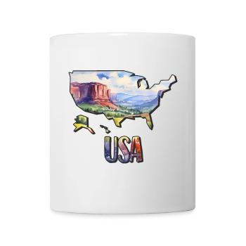 Watercolor Map USA - Mug - white - Front