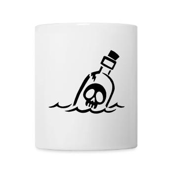 Black Skull in a Bottle - Mug - white - Front