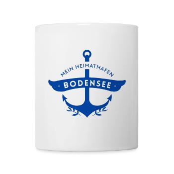 Mein Heimathafen Bodensee mit Anker - Tasse - Weiß - Vorne