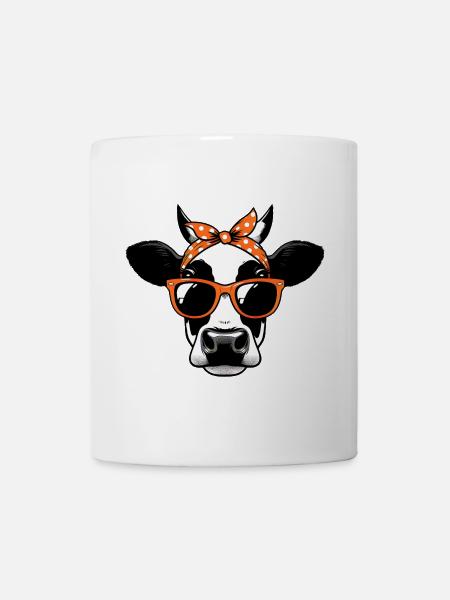 Vache avec lunettes de soleil - Mug blanc - blanc