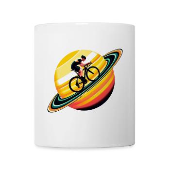 Radfahrer auf dem Saturn - Tasse - Weiß - Vorne