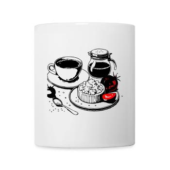 Fromage cottage pour le petit-déjeuner - Mug blanc - blanc - Devant