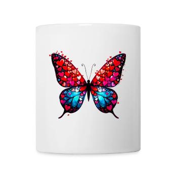 Papillon avec des cœurs - Mug blanc - blanc - Devant