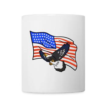 Adler USA amerikanische Flagge 4. Juli - Tasse - Weiß - Vorne