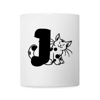 Lettre Chat J - Mug blanc - blanc - Devant