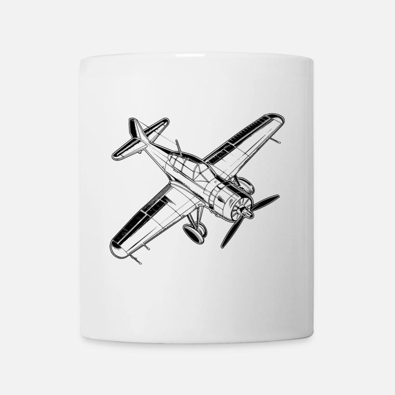Propeller Plane Sketch - Mug - white