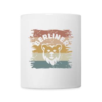 Retro Berlin Bär Comic Cartoon vintage Symbol Logo - Tasse - Weiß - Vorne