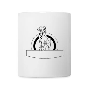 Dalmatiens dans un cercle avec champ d’écriture - Mug blanc - blanc - Devant