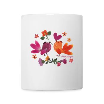 Oiseaux en fleurs - Mug blanc - blanc - Devant