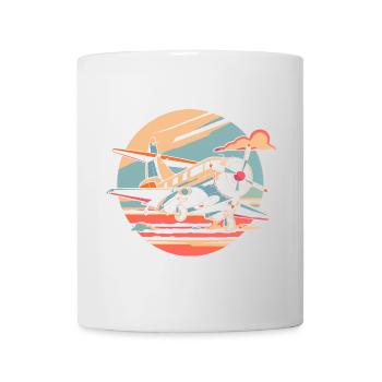 Propeller Plane Portrait - Mug - white - Front