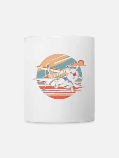 Propellerflugzeug Porträt - Tasse - Weiß
