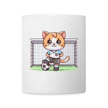 Chat Joueur De Football Mignon - Mug blanc - blanc - Devant
