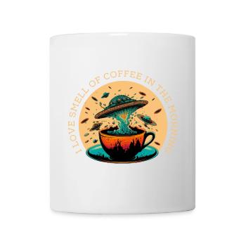 J’aime l’odeur du café le matin - Mug blanc - blanc - Devant