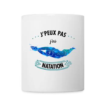 J'peux pas j'ai natation - Mug blanc - blanc - Devant